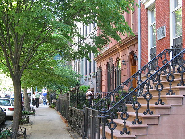 Townhouses in Manhattan's Chelsea neighborhood, most of which was originally part of Moore's country estate