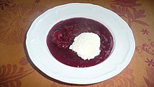 Sour cherry soup in Budapest, Hungary Cherry soup.jpg