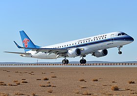 China Southern Airlines Embraer 190 (B-3145) at Fuyun Koktokay Airport.jpg