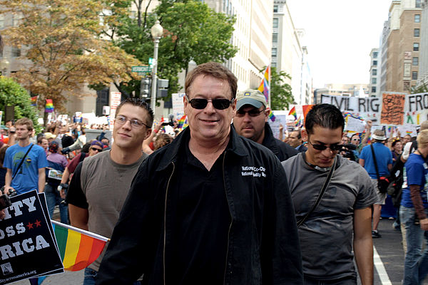 Cleve Jones marching at the National Equality March, 2009