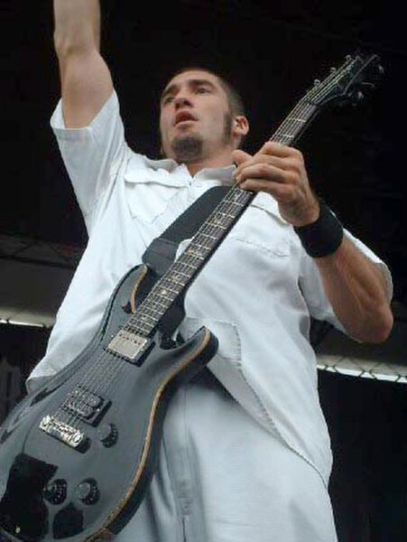 Guitarist Clint Lowery in 1998. Lowery is one of Sevendust's primary songwriters.