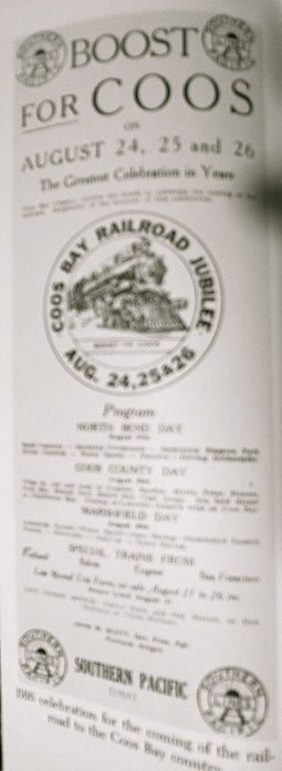 An advertisement for the celebration of the new Coos Bay Railroad Coos Bay Railroad ad.jpg