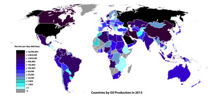 Countries by oil production (2013)