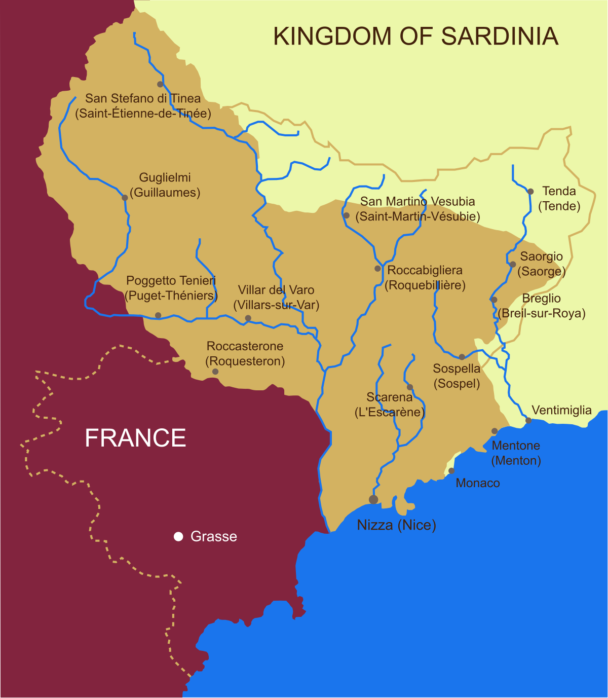 carte pays nicois Comté de Nice — Wikipédia