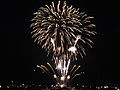 The 2011 firework display marking the end of Cowes Week 2011. The photographs were taken from the eastern-most point of Princes Green.