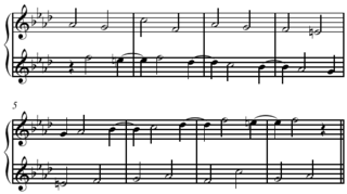 <span class="mw-page-title-main">Crab canon</span> An arrangement of two musical lines that are complementary and backward