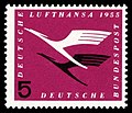 Lufthansa Stamp from 1955, 5 Pfennig