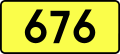 Sign of DW 676 with oficial font Drogowskaz and adequate dimensions.