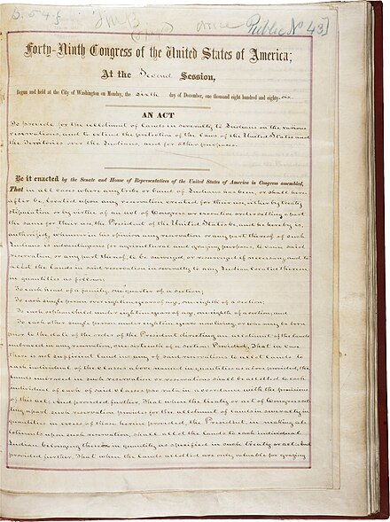 The first page of the Dawes Act