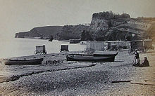 View of Dawlish beach May 1881.