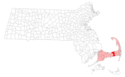 Location in Barnstable County in Massachusetts