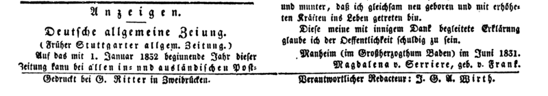 File:Deutsche Tribüne Nr 5 Fußzeile - 6. Januar 1832 - Homburg - Gedruckt bei G. Ritter in Zweibrücken.png