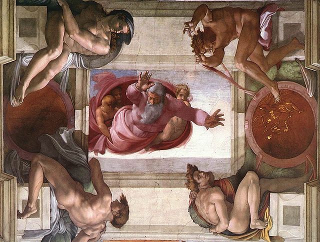 Collected figures, ignudi, from Michelangelo's Sistine Chapel ceiling