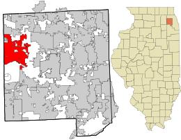 Location in DuPage County and the state of Illinois.