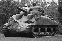 An inflatable dummy tank, modeled after the M4 Sherman and used as part of Operation Fortitude DummyShermanTank.jpg