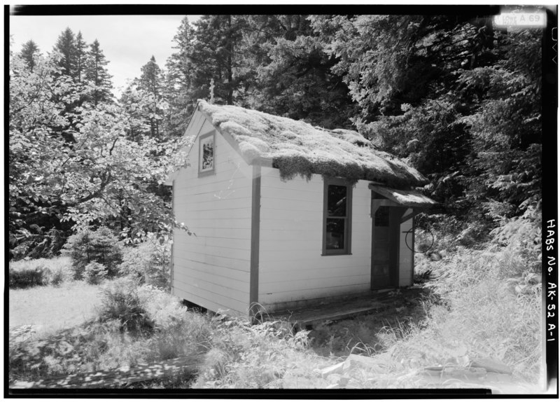 File:EAST AND NORTH SIDES - Saints Sergius and Herman of Valaam Russian Orthodox Chapel, Father Gerasim's Chapel, Spruce Island, Ouzinkie, Kodiak Island Borough, AK HABS AK,12-MOLA,1-A-1.tif