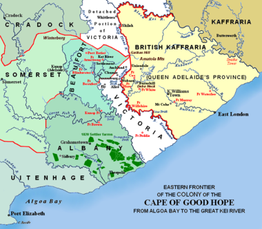 Eastern Frontier, Cape of Good Hope, ca 1835 Eastern Frontier, Cape of Good Hope, ca 1835.png