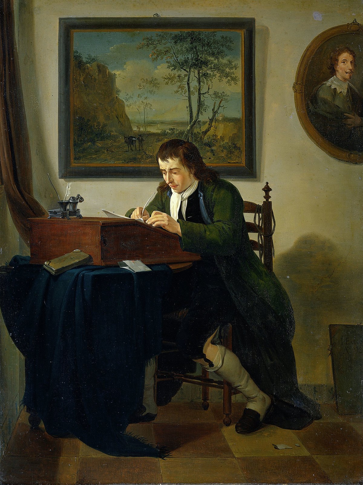 A Man Writing At His Desk Wikidata