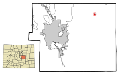 Location in El Paso County and the کلرادو