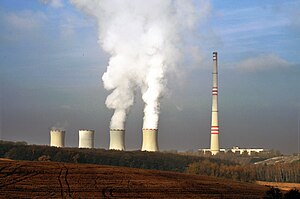 Chvaletice power station seen from the south