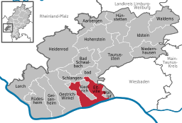 Läget för Eltville am Rhein i Rheingau-Taunus-Kreis