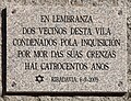 * Nomination Plate. Spanish Inquisition. Ribadavia, Galicia, Spain: "In memory of the residents of this village condemned by the Inquisition for his beliefs four hundred years ago."--Lmbuga 04:59, 19 August 2011 (UTC) * Promotion Good quality. --Taxiarchos228 07:26, 19 August 2011 (UTC)