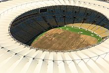 Aerial photograph of Maracanã's playing field in February 2017