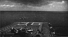 VF-837 F9F-2B fighters are launched from USS Antietam off Korea. F9F-2 VF-837 CV-36 NAN4-52.jpg