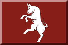 Flag - Garnet with white bull.svg