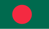 Flag of Bangladesh (green flag, charged with a red disc on hoist)