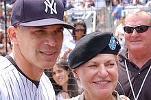 Yankees Manager Joe Girardi with General Ann E. Dunwoody before the N.Y. Mets vs. N.Y. Yankees game, June 14, 2009.