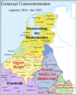 Generaal gouvernementen 1815 Lage Landen.svg