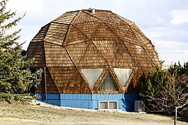 Geodesic dome house on East Collins Road