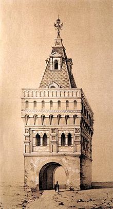 Torre heráldica, desenho do início do século XIX