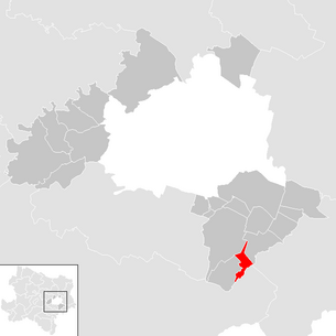 Lage der Gemeinde Gramatneusiedl im ehemaligen niederösterreichischen Bezirk Wien-Umgebung (anklickbare Karte)