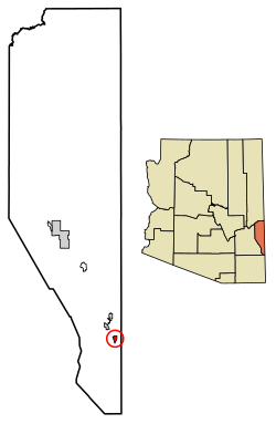 Location of Franklin in Greenlee County, Arizona.