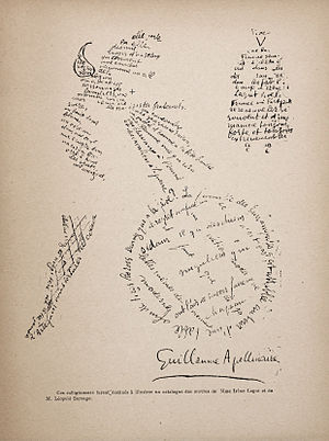 Guillaume Apollinaire, Poème Calligramme.jpg