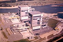 EDF4 and EDF5 UNGG reactors at the Saint-Laurent-des-Eaux nuclear power plant. Commissioned in 1969 and 1971. HD.15.076 (11840243393).jpg