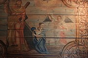 English: Painting on the ceiling underneath the balcony in Habo church