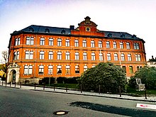 Heinrich Heine School in Lauter, red brick building