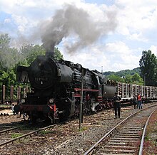 Abtransport von Kyrill-Holz mit Dampflok-Sonderfahrt, Mai 2008