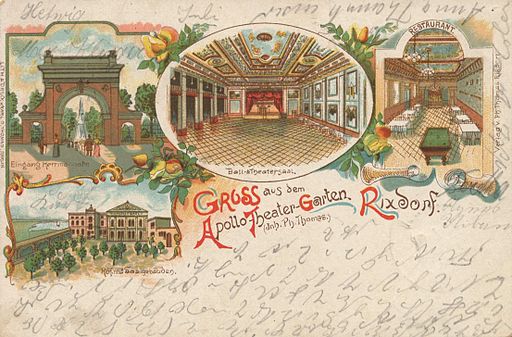 Hermannstraße (Rixdorf) Apollo-Theater-Garten anno 1900 AK gemeinfrei