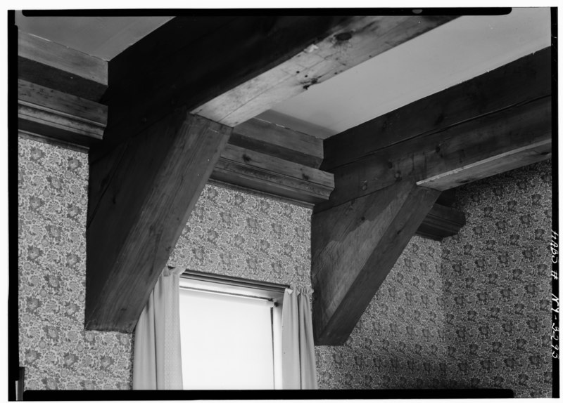 File:Historic American Buildings Survey, N. E. Baldwin, Photographer November 1939, DETAIL OF CEILING BEAMS, Gift of New York State Department of Education. - Shaker Church Family HABS NY,11-NELEB.V,4-7.tif