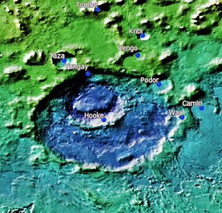 Hooke (Martian crater) crater on Mars