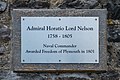 * Nomination Plaque commemorating Horatio Nelson on the Barbican, Plymouth --S.Hinakawa 19:09, 19 June 2020 (UTC) * Promotion  Support Good quality. --Poco a poco 19:17, 19 June 2020 (UTC)