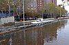 「サンディー」で浸水したニューヨーク市マンハッタンのフランクリン・D・ルーズベルト・イースト・リバー・ドライブ