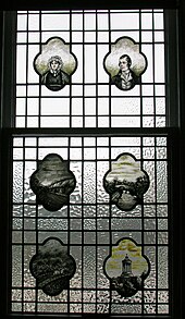 Burns family stained glass window at the Irvine burns Club. IBC - Burns family.JPG