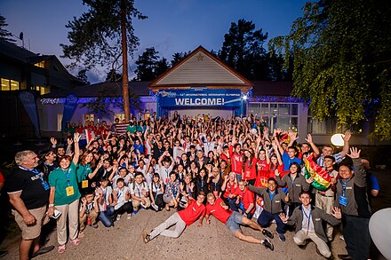 Group photo at the 12th International Geography Olympiad in Russia in August 2015.