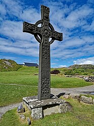La croix celtique de MacLean, vestige des anciennes stations de prière pour les pèlerins venant sur l'île.