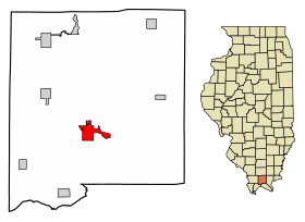 Johnson County Illinois Incorporated and Unincorporated areas Vienna Highlighted.svg